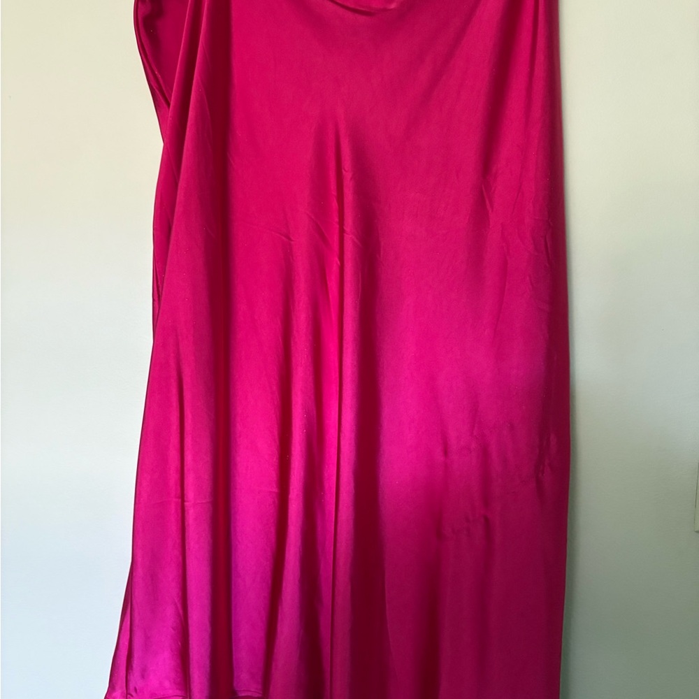 Vibrant Pink Satin Skirt